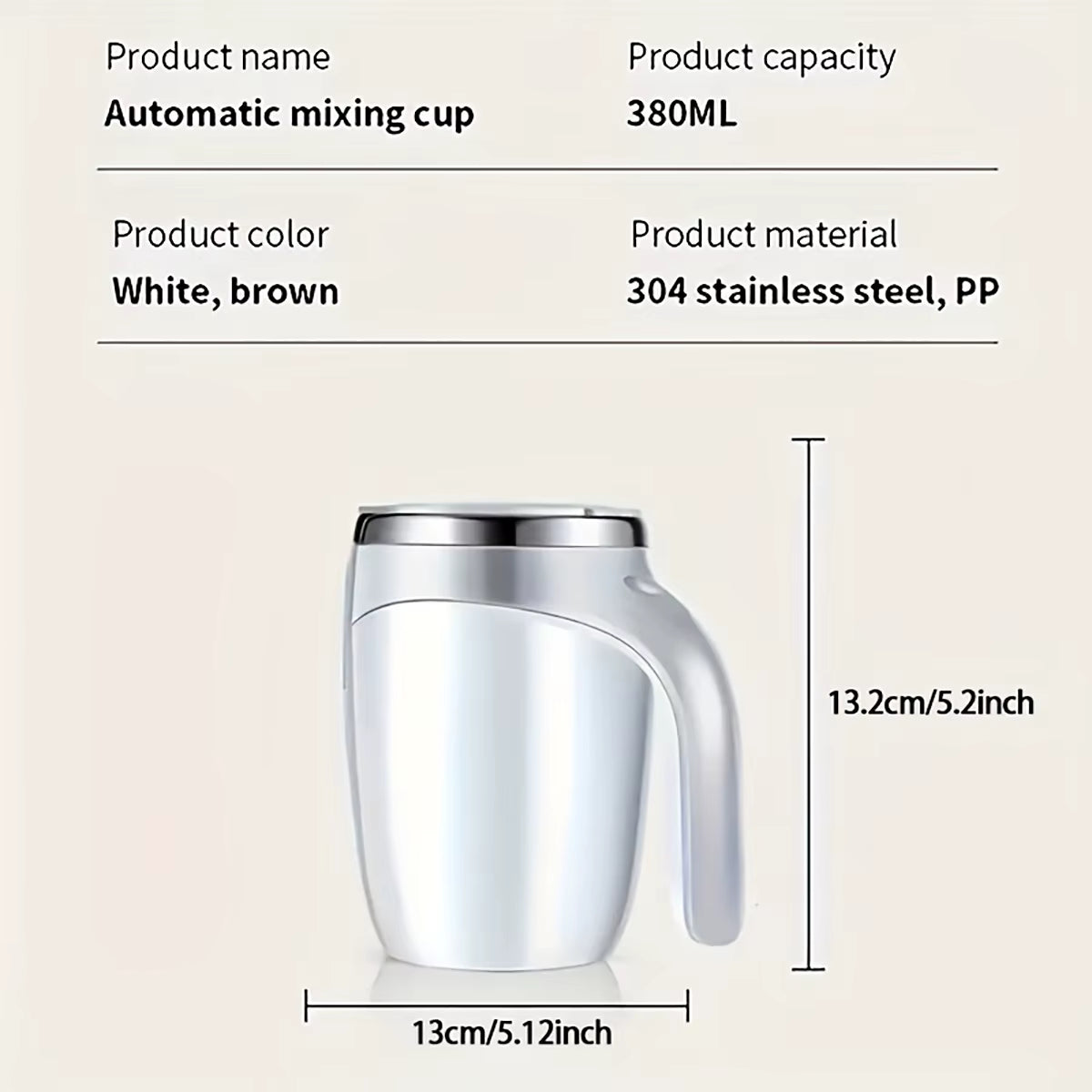 1 Automatic Mixing Cup Magnetic Coffee Cup (Battery Not Included, Self Equipped), Waterproof Automatic Mixing Cup, Suitable For