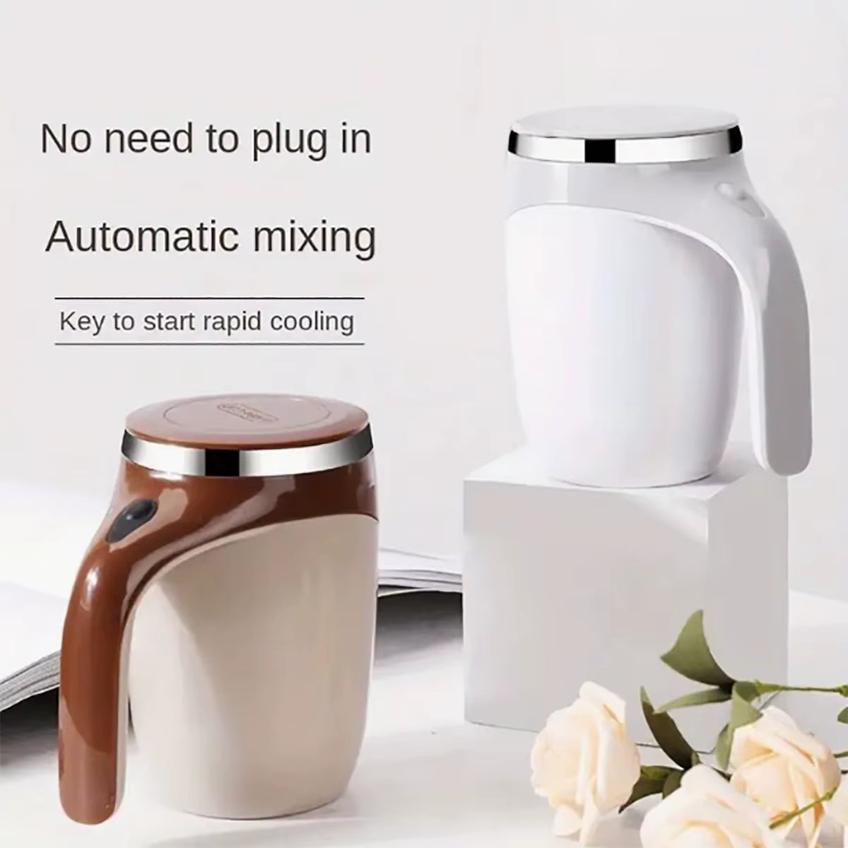1 Automatic Mixing Cup Magnetic Coffee Cup (Battery Not Included, Self Equipped), Waterproof Automatic Mixing Cup, Suitable For
